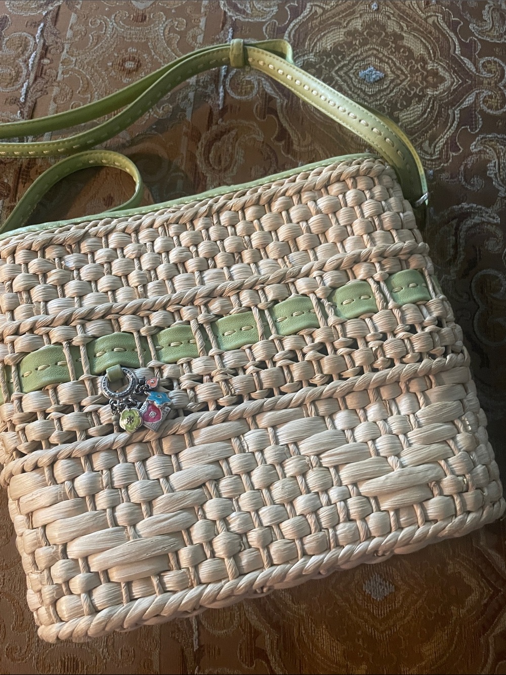 Raffia and Leather Brighton Shoulder or Crossbody bag